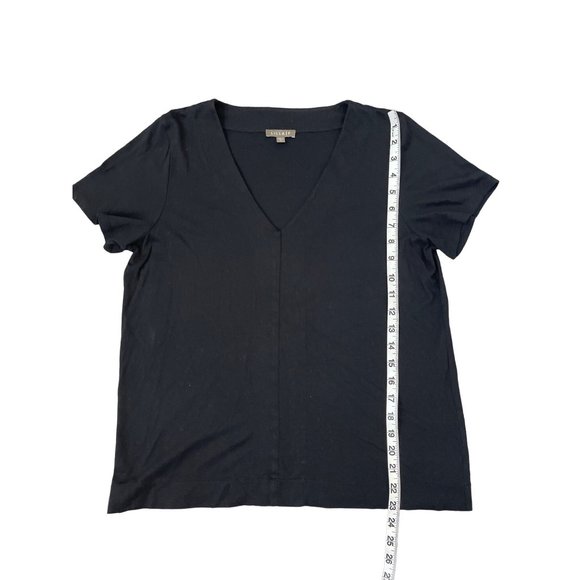 Lilla P Womens Black V-Neck Tee Shirt Size Small Peru Front Seam‎ - Picture 3 of 5